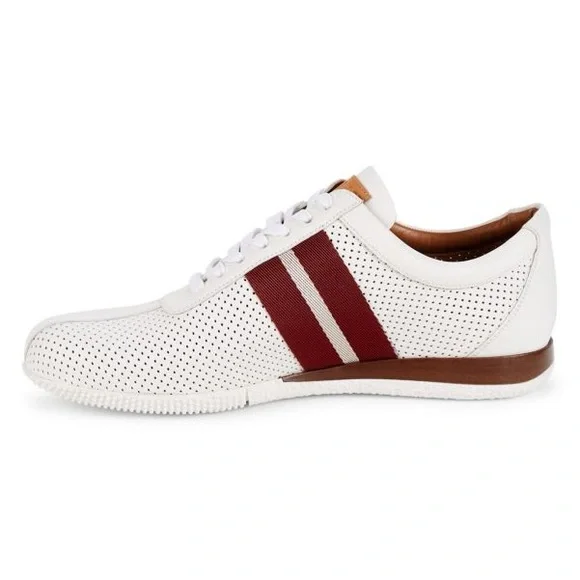 Bally Men's White and Red Sneakers - Picture 4 of 6